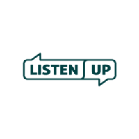 The Logo for organisation Listen Up, part of our PINE project